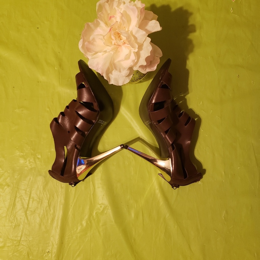 Brown leather Cathy Jeans heels